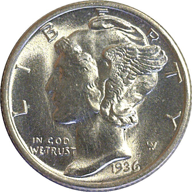 1936 10C Mercury Dime Silver Uncirculated