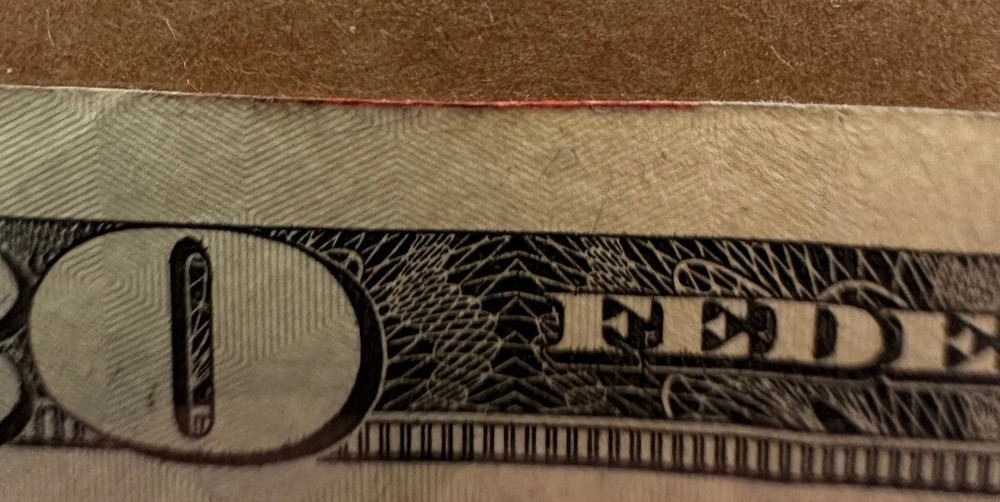 $20 BILL INK ERROR RARE