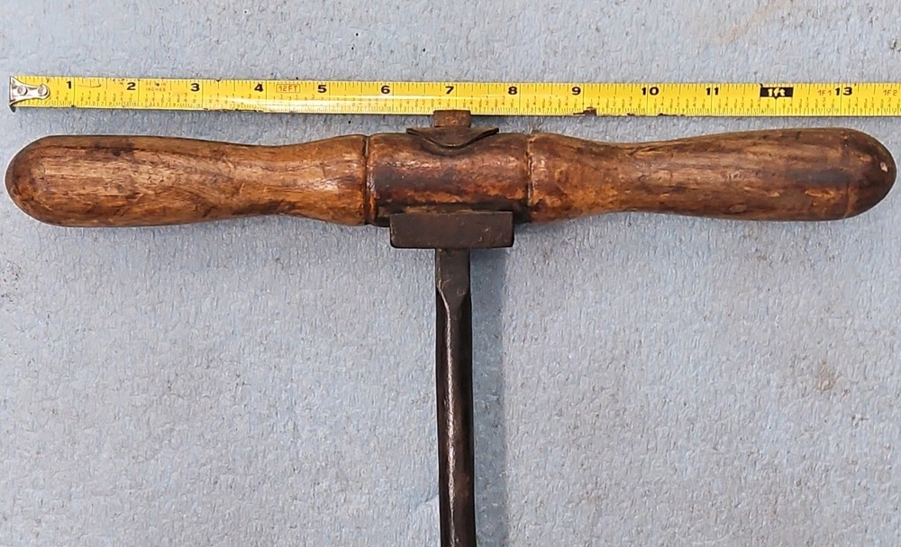 Antique 2" Excelsior T-Handle Wood Auger Irwin Pattern Coarse Thread Frame Tool