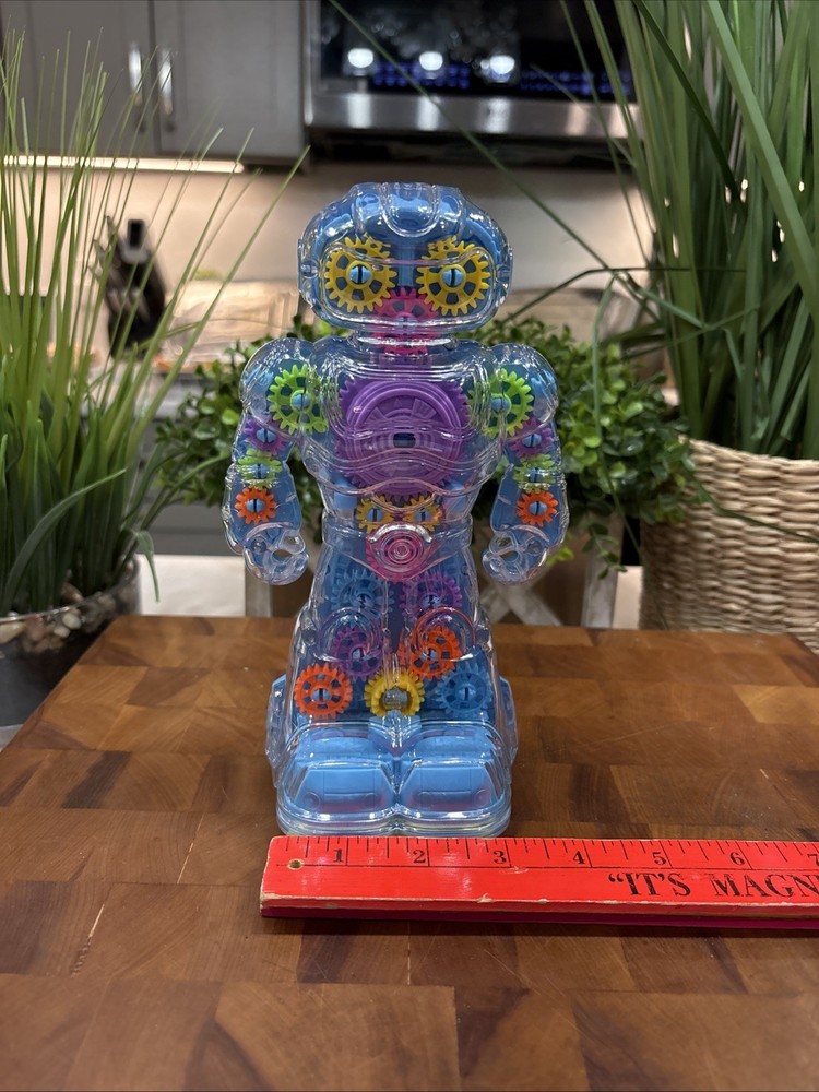 Light-Up Gear Robot Transparent Light Effects Universal Walking Educational Toy