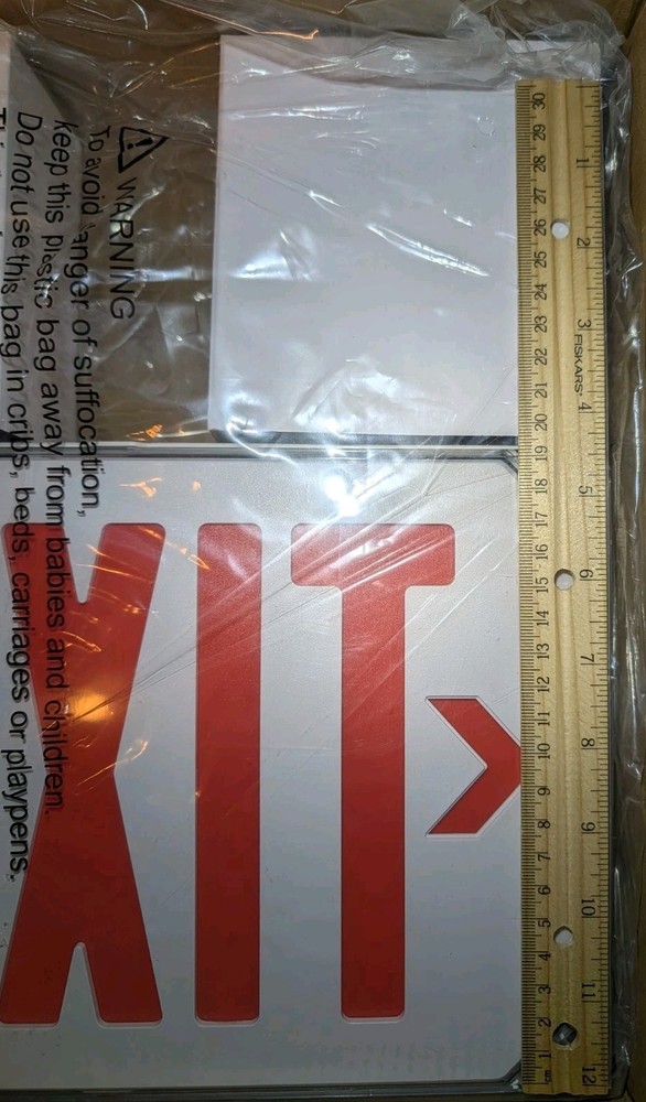 Saselux Red Exit Signs With Lights, Double Sided, 90 Min Battery Backup- 2 Pack!