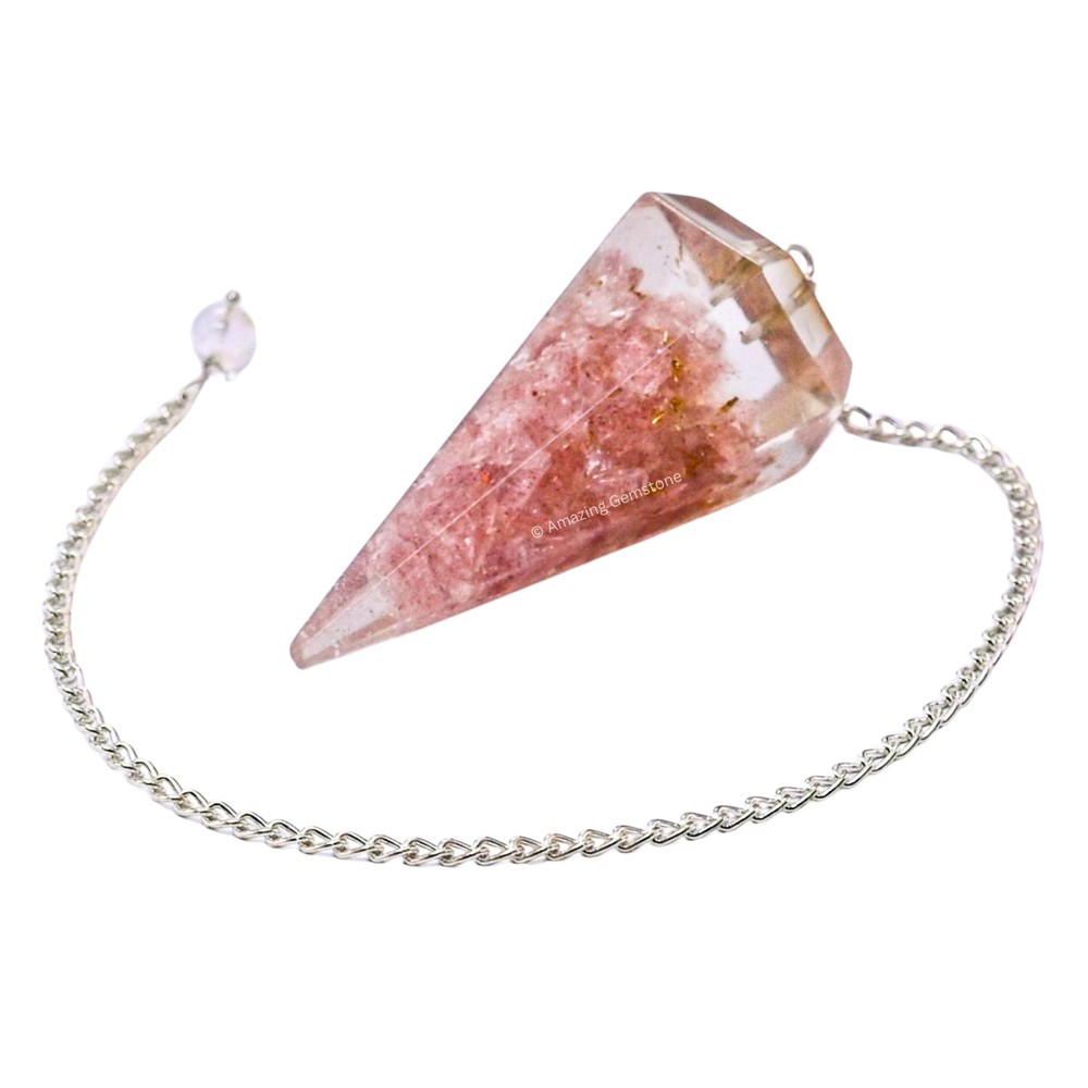 Strawberry Quartz Orgone Crystal Pendulums