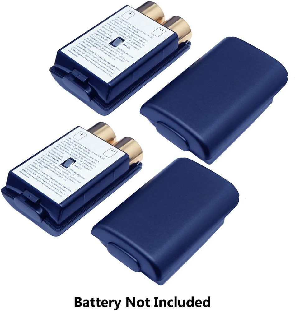 4X Battery Pack Cover Shell Case for Xbox 360 Wireless Controller (Black)