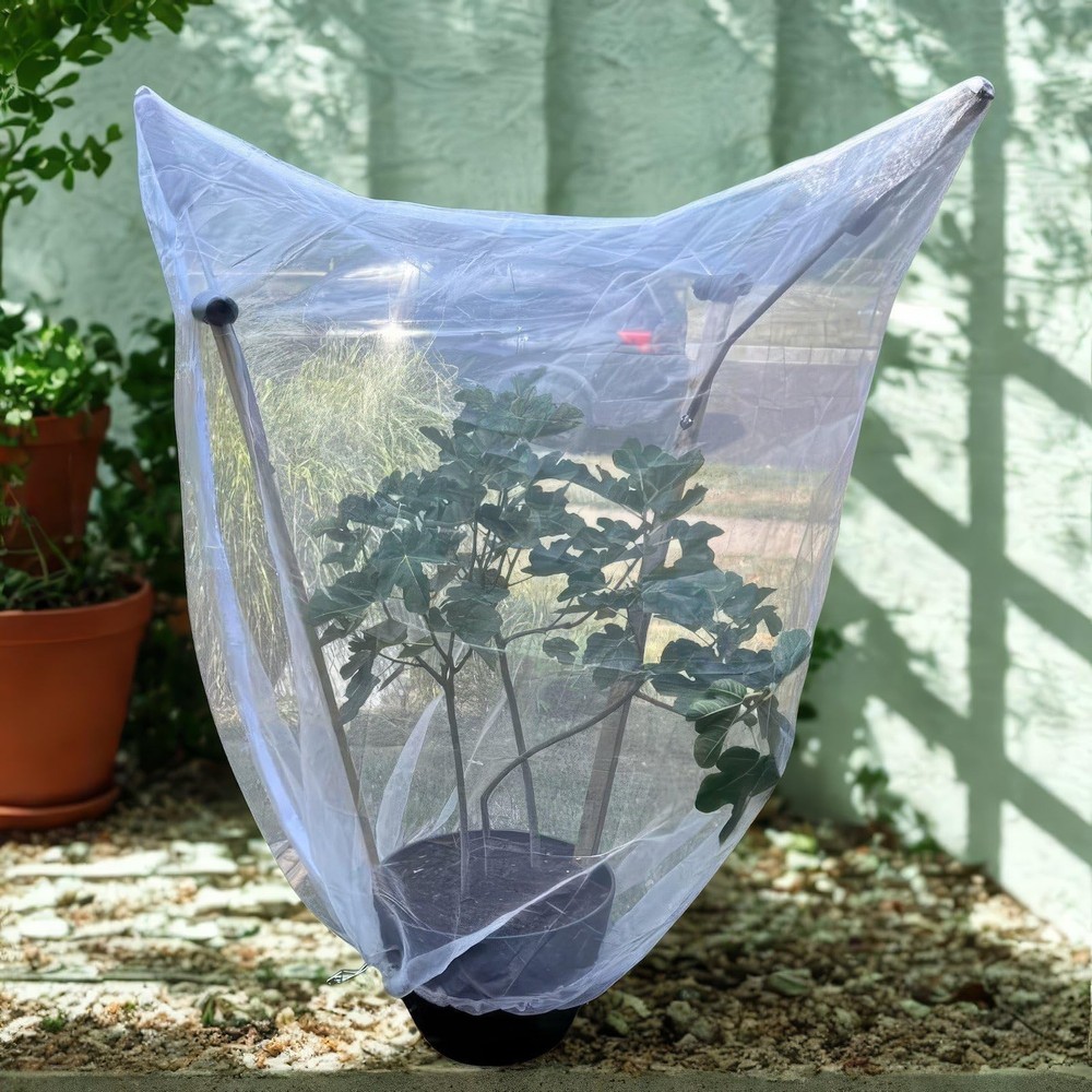 4 Pcs Fruit Tree Netting with Zipper & Drawstring, 4ft x 4ft(4PCS), White