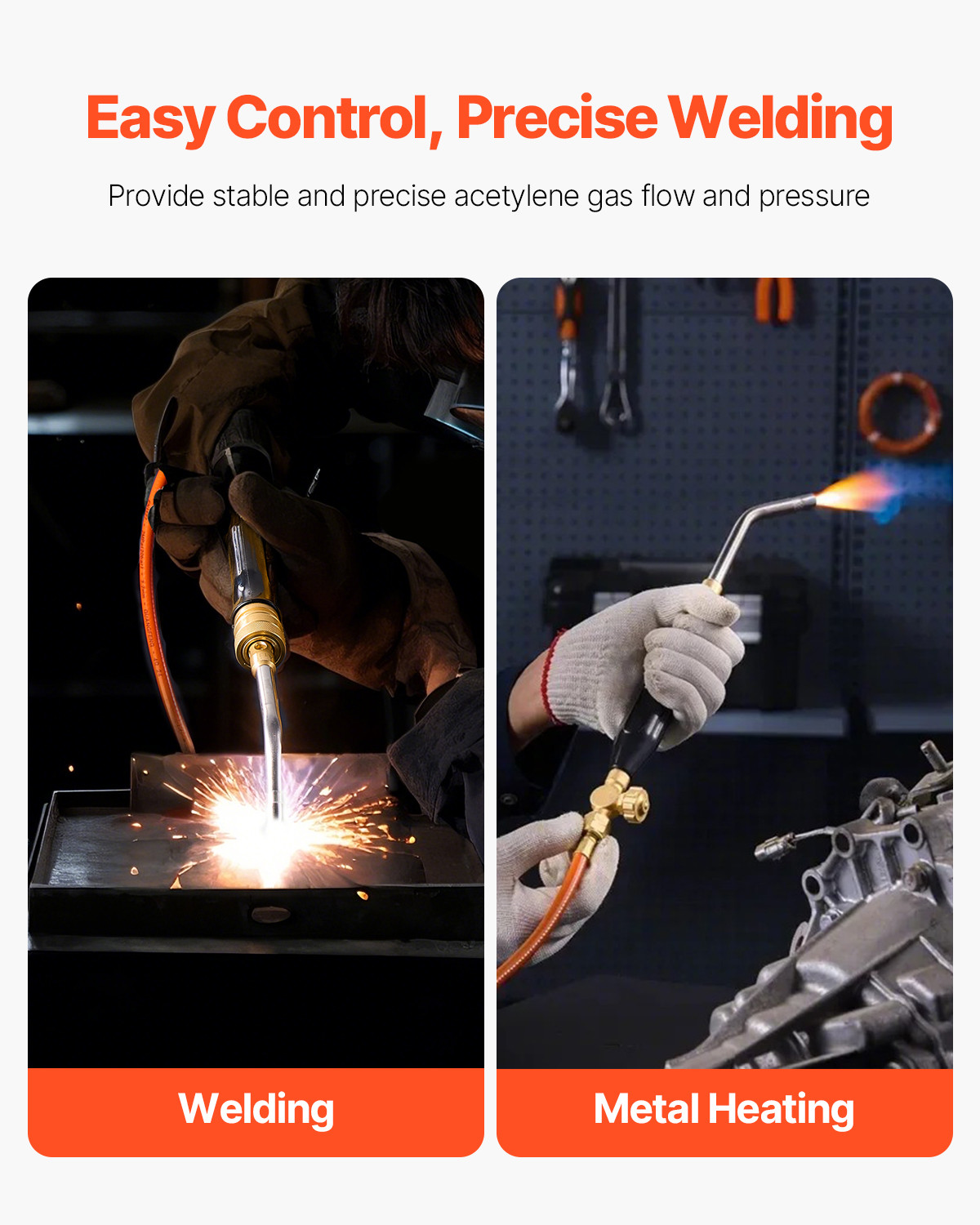 VEVOR Air Acetylene Torch Kit Gas Torch and Welding Kit W/ Hose Regulator Valve