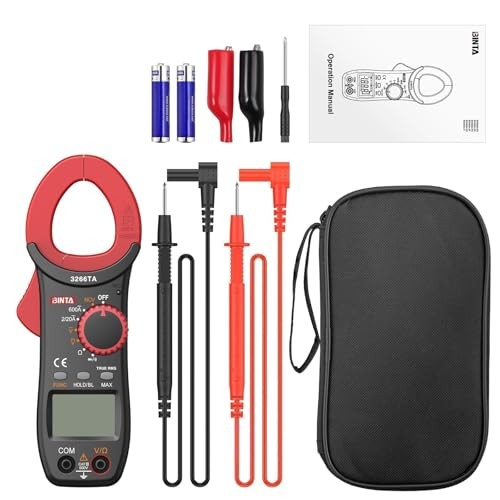Digital Clamp Meter, Multimeter with Auto Range NCV TRMS, 600A AC 2000 Counts
