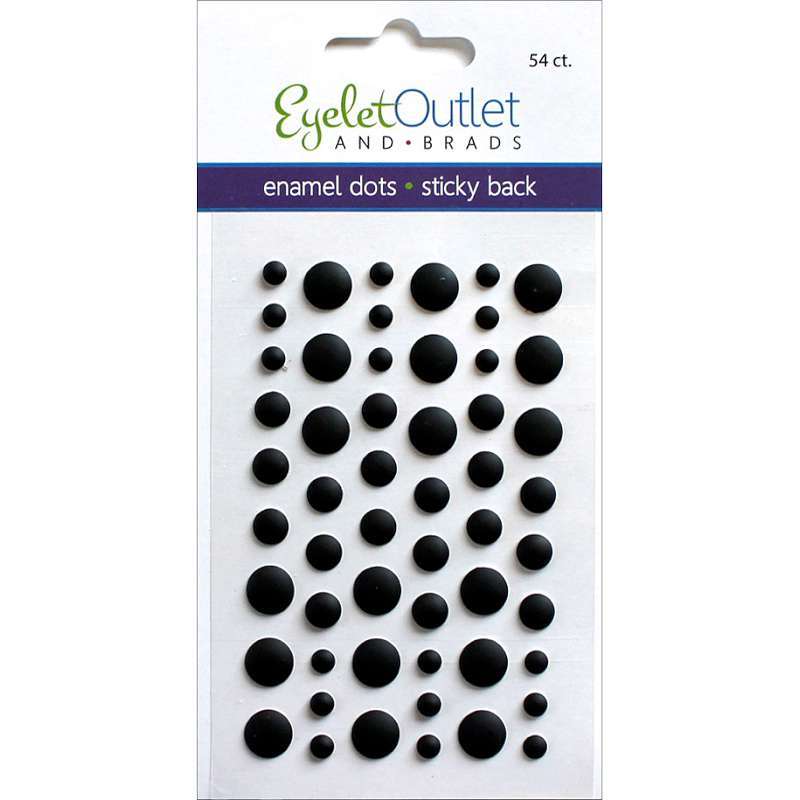 Eyelet Outlet Adhesive-Back Enamel Dots 54/Pkg Matte Black