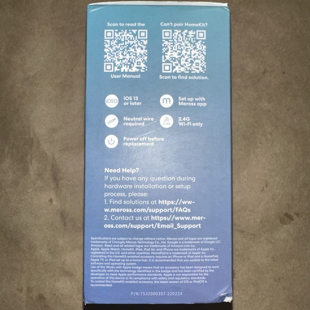 Smart Dimmer Switch, Single Pole WiFi Light Switch Apple HomeKit Alexa 2 Pack