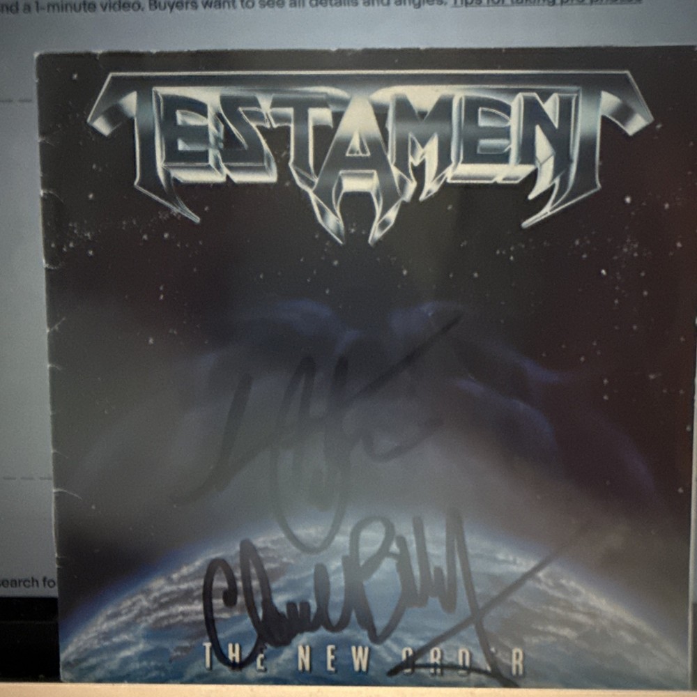 Signed TESTAMENT CD BOOKLET "The New Order"  BY 2