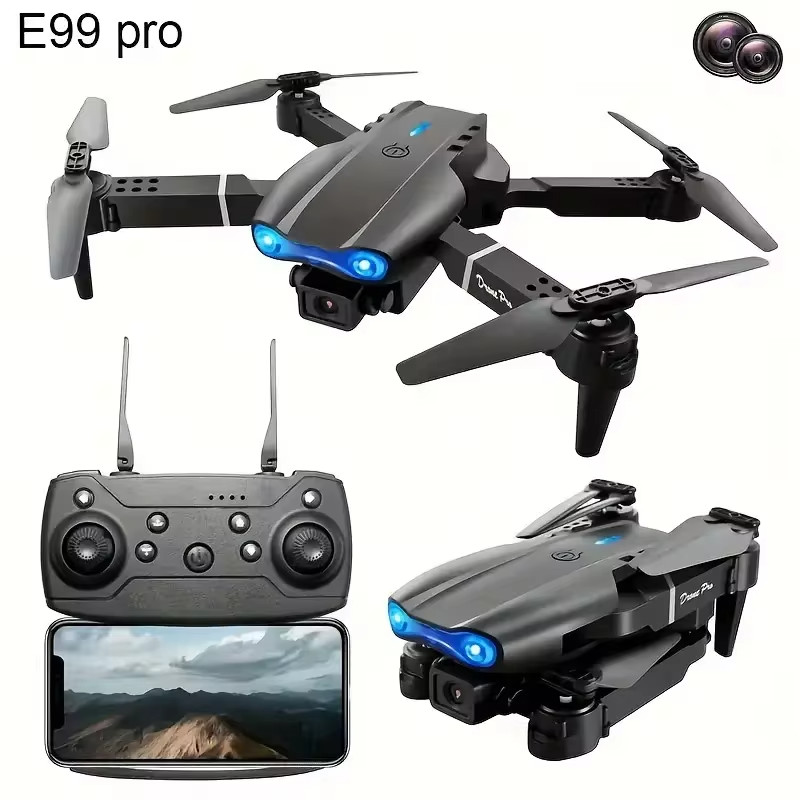 E99 PRO Drone With Remote Control Dual Camera Obstacle Avoidance Foldable Arms