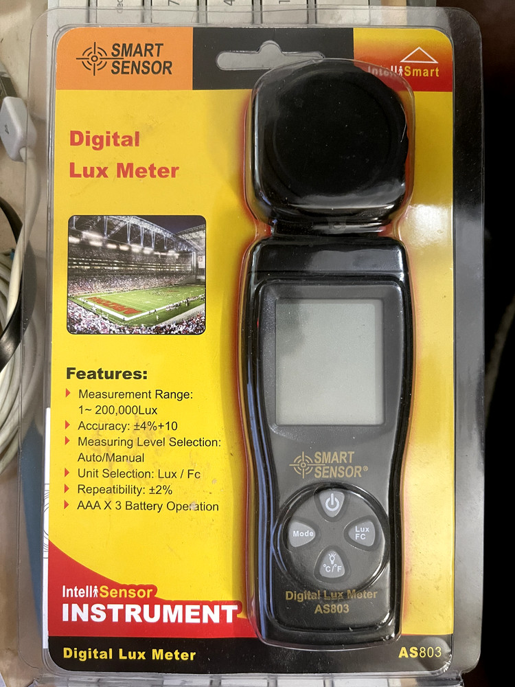 Digital LuxMeter Illuminometer SMART SENSOR AS803 Mini LCD Display 200000