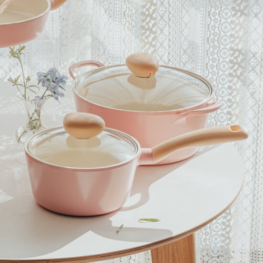 Open Box, Neoflam Retro 5pc Nonstick Ceramic Coating Cookware Set with Lid