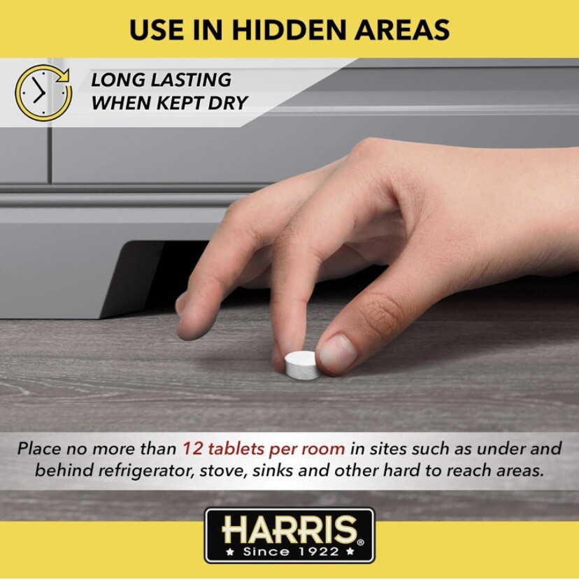Harris Roach Tablet Insect Killer With Lure, (60z, 145 Tablets)