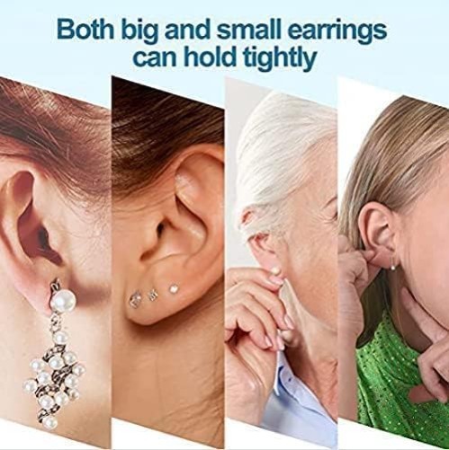Earring Backs,18K Gold Silicone Earring Backs Replacements,Locking Secure Ear...