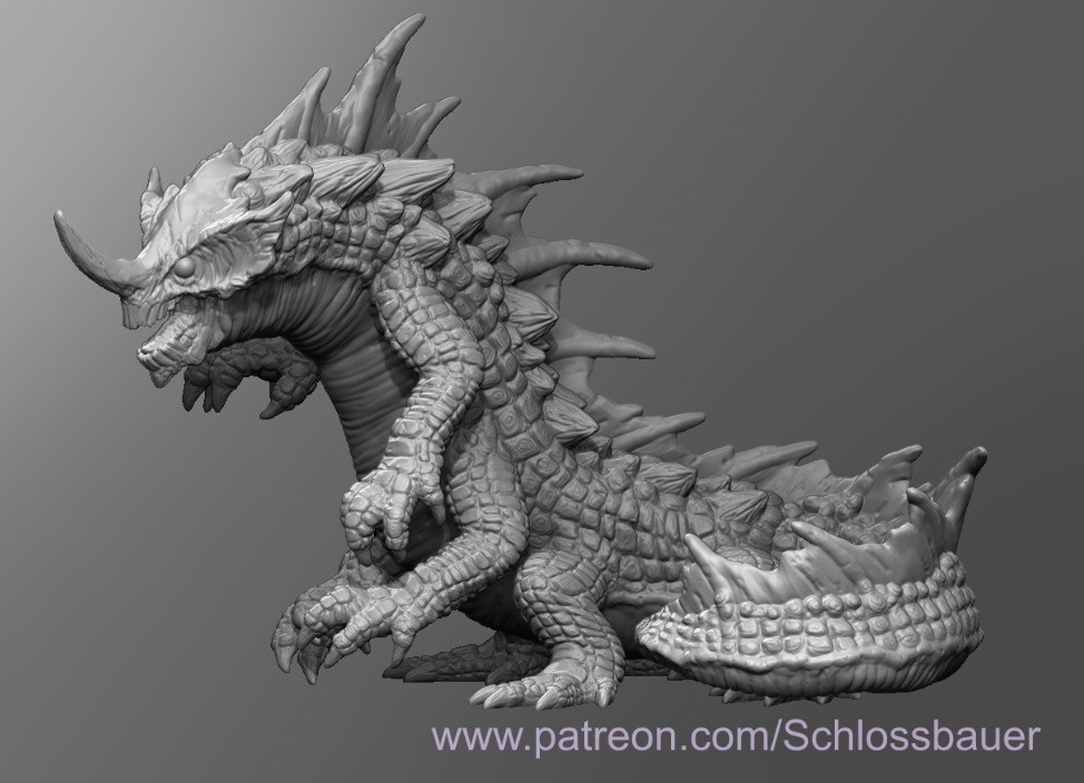 Basilisk Serpent Demon Creature Monster Manual 28mm Scale DND D&D Tabletop Mini