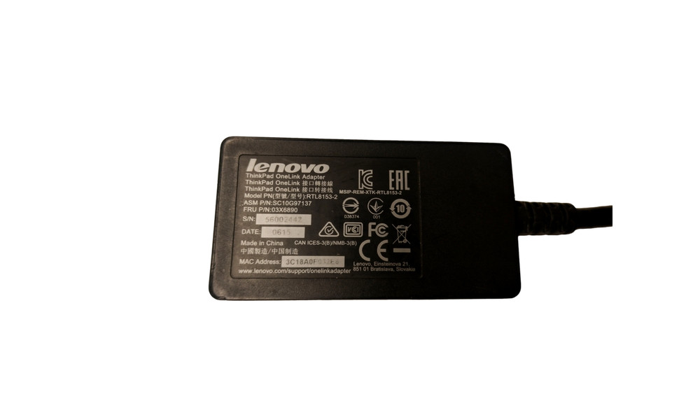 LENOVO THINKPAD ONE LINK ADAPTER RTL8153-2