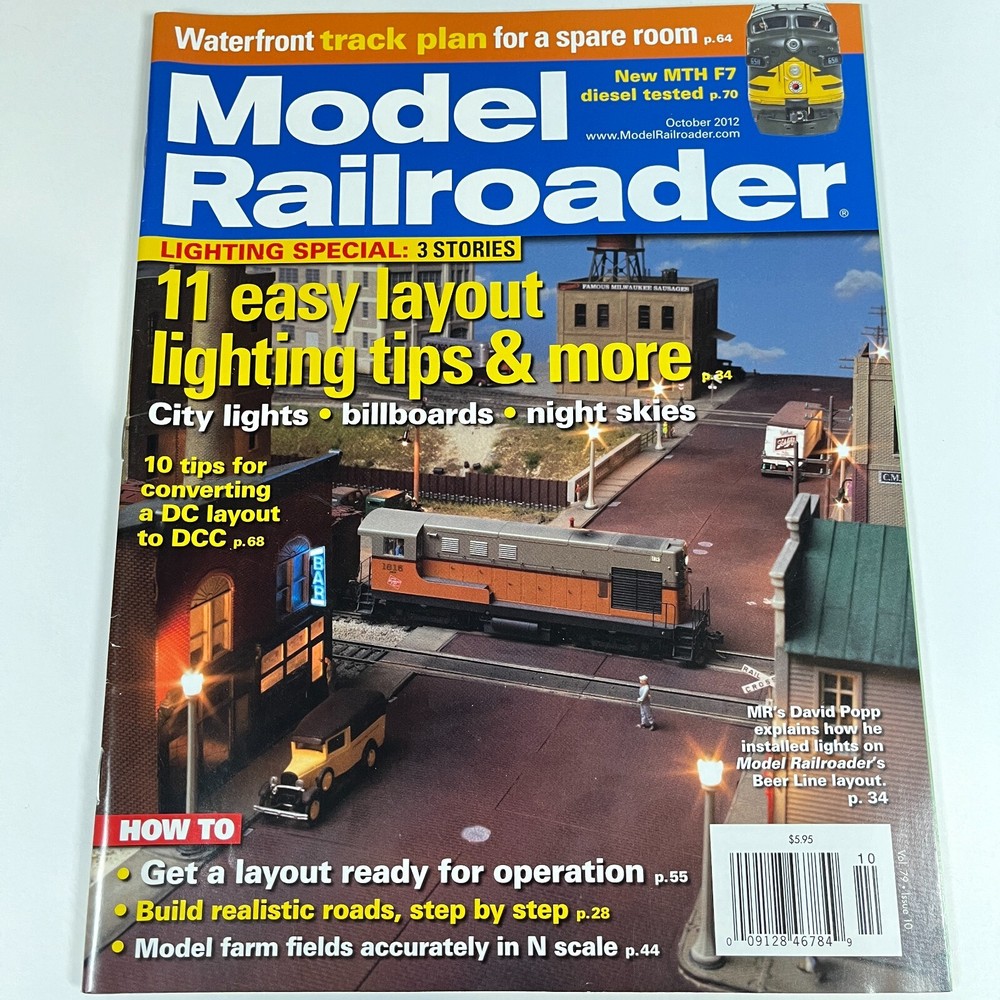 Model Railroader OCT 2012 Easy Layout Lighting Convert DC Layout to DCC