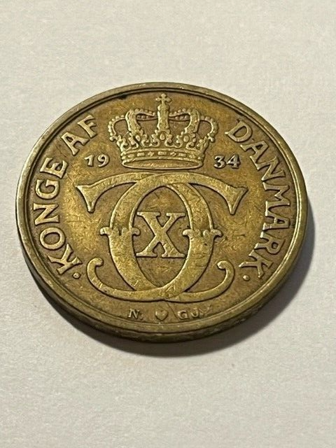 1934 Denmark 1 Krone VF+ #11254