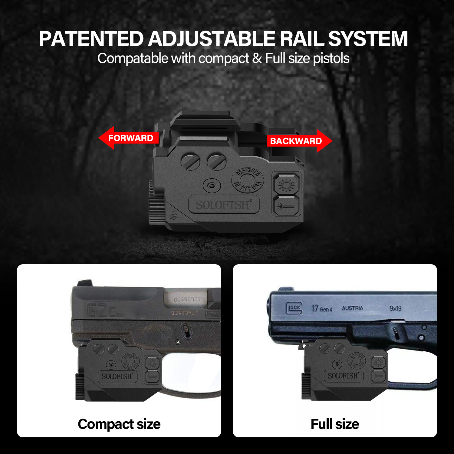 SOLOFISH Dual Laser Sight Purple/Green/Red for Pistol Picatinny Rail Mounted