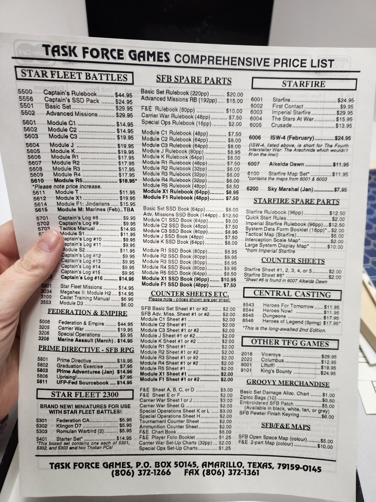 Star Fleet Battles Captains Edition Basic Star Trek Task Force complete Unpunch