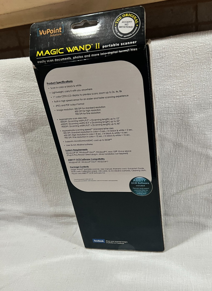 VuPoint Magic Wand II Portable Scanner Model ST441R Red High Speed Sensor