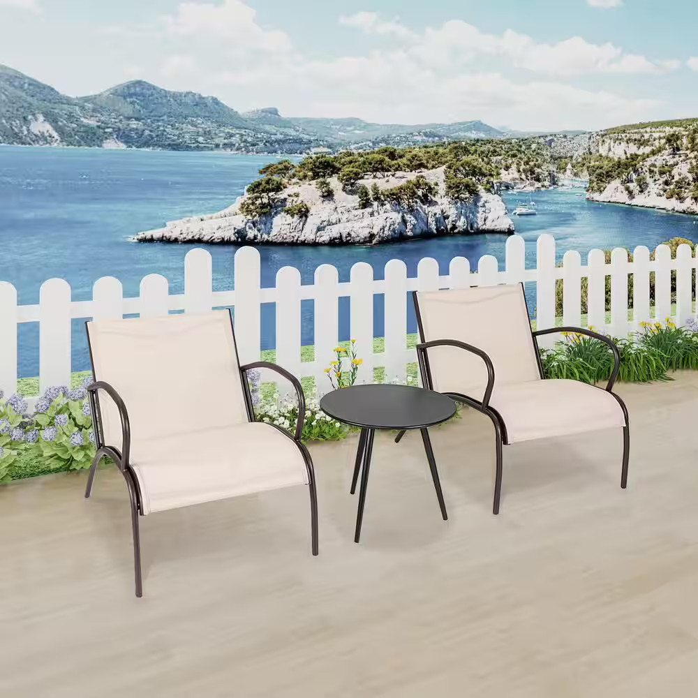 3 Piece Metal Patio Conversation Seating Set
