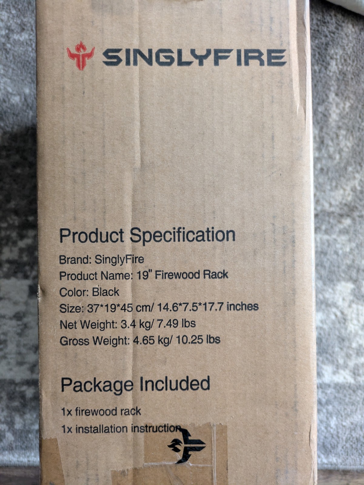 Firewood Rack - 19" Indoor/Outdoor Fireplace Wood Storage Rack By SINGLYFIRE