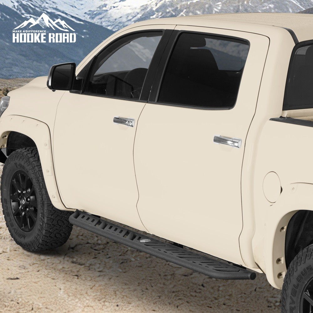 FIT 2007-2021 TOYOTA TUNDRA CREW CAB 4-DOOR 2PCS STEEL SIDE STEPS RUNNING BOARD