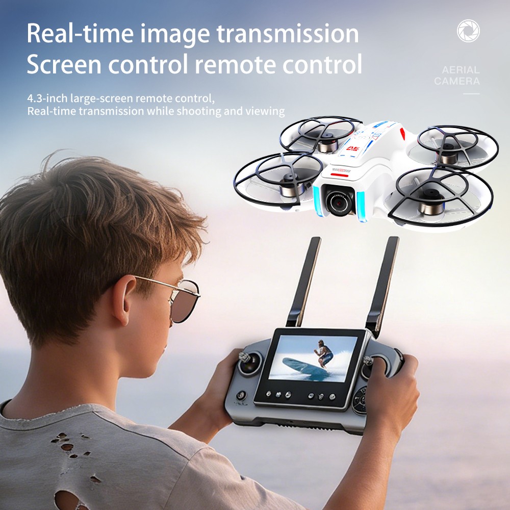 AE21 Drone FPV 720P Camera Obstacle Avoidance 4.3" Screen Quadcopter 2 Battery