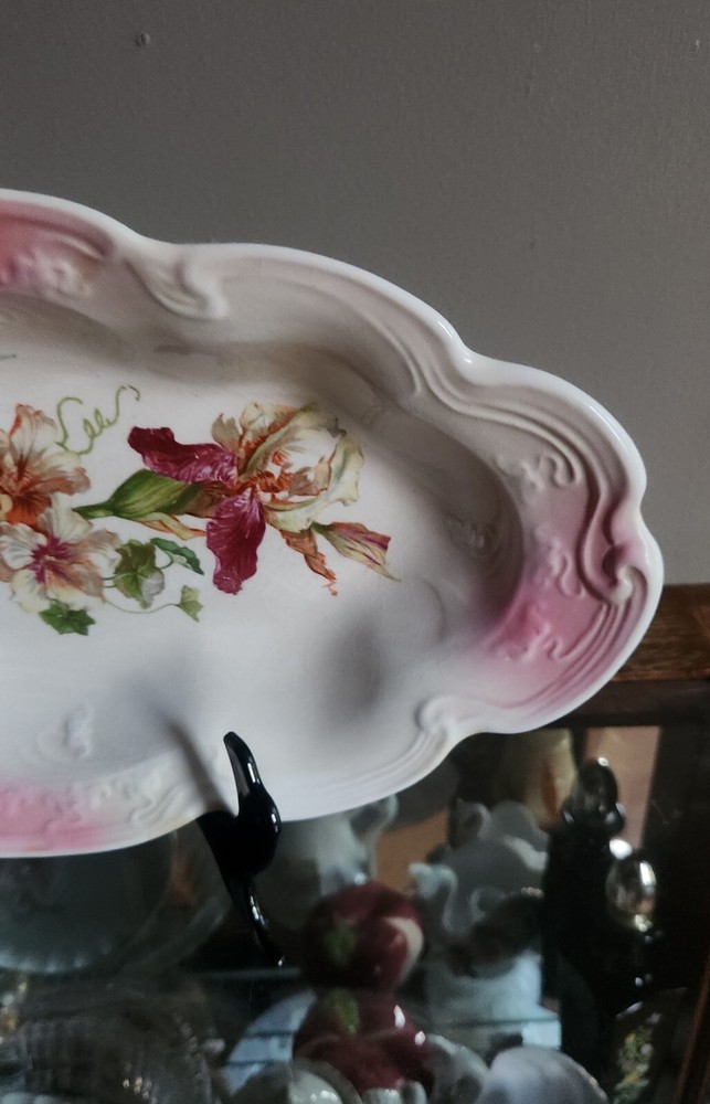 C.P. DIXIE Co. 13"×6⅞" Flowered Oval Serving Dish