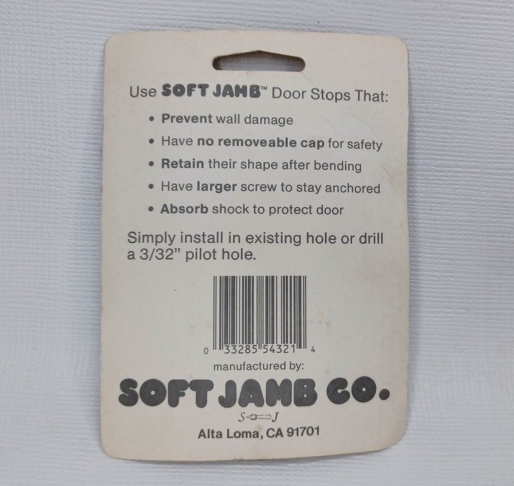 Vintage Soft Jamb Co. Door Stops 3 Pack New