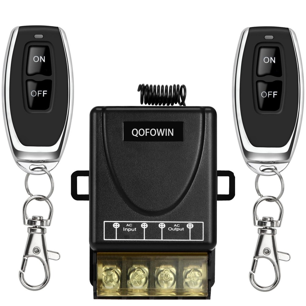QOFOWIN AC120V Wireless Light Switch and Receiver kit328FT Long Range Single ...