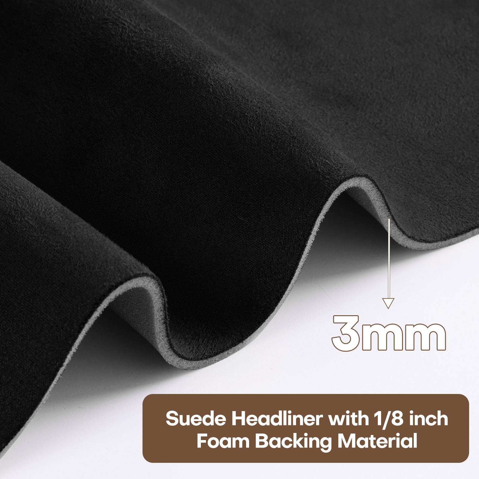 1/8" Foam Backed Suede Headliner Fabric 60"W Car Roof Repair Upholstery Material