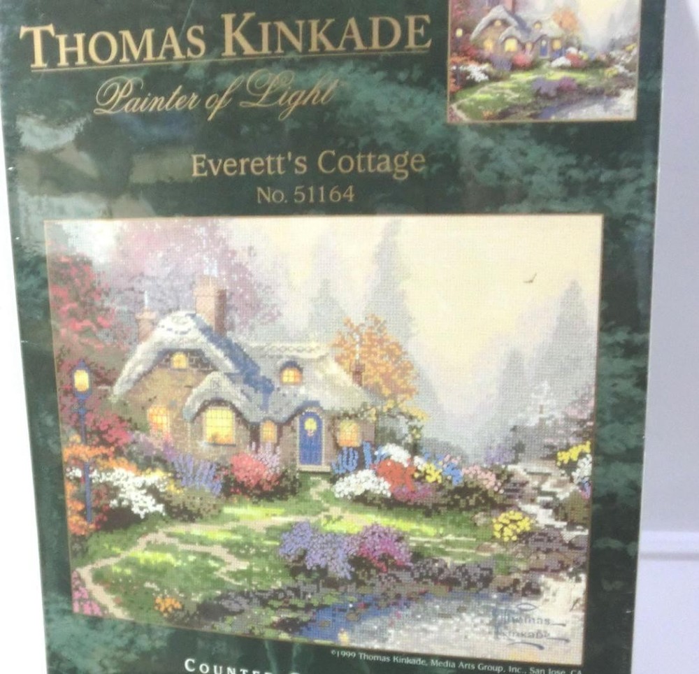 Thomas Kinkade Cottage Cross Stitch Kit Handcraft