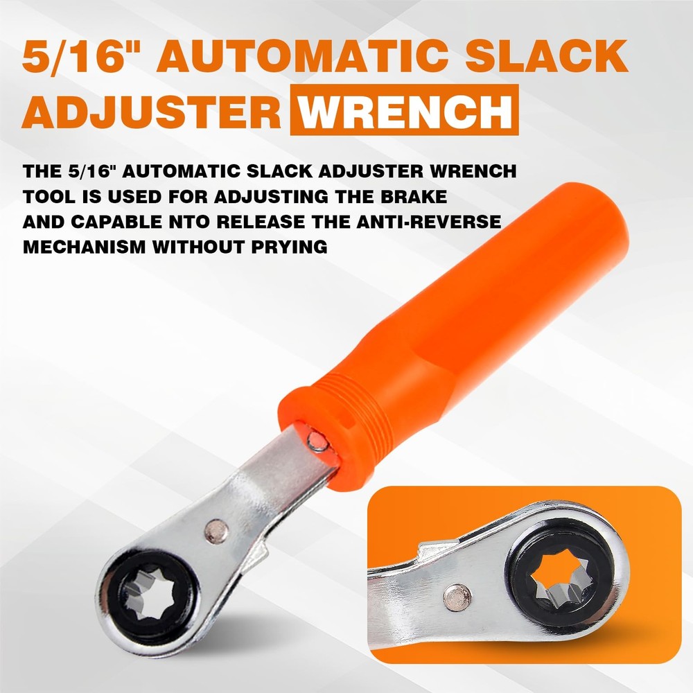 2PCS Automatic Slack Adjuster Brake Tools Set 5/16 Double Square Ratcheting Wren