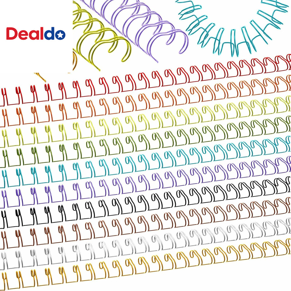 50 Pcs Metal Double Loop Binding Wires 9/16 Bulk Cinch Binding Wires Double Spir