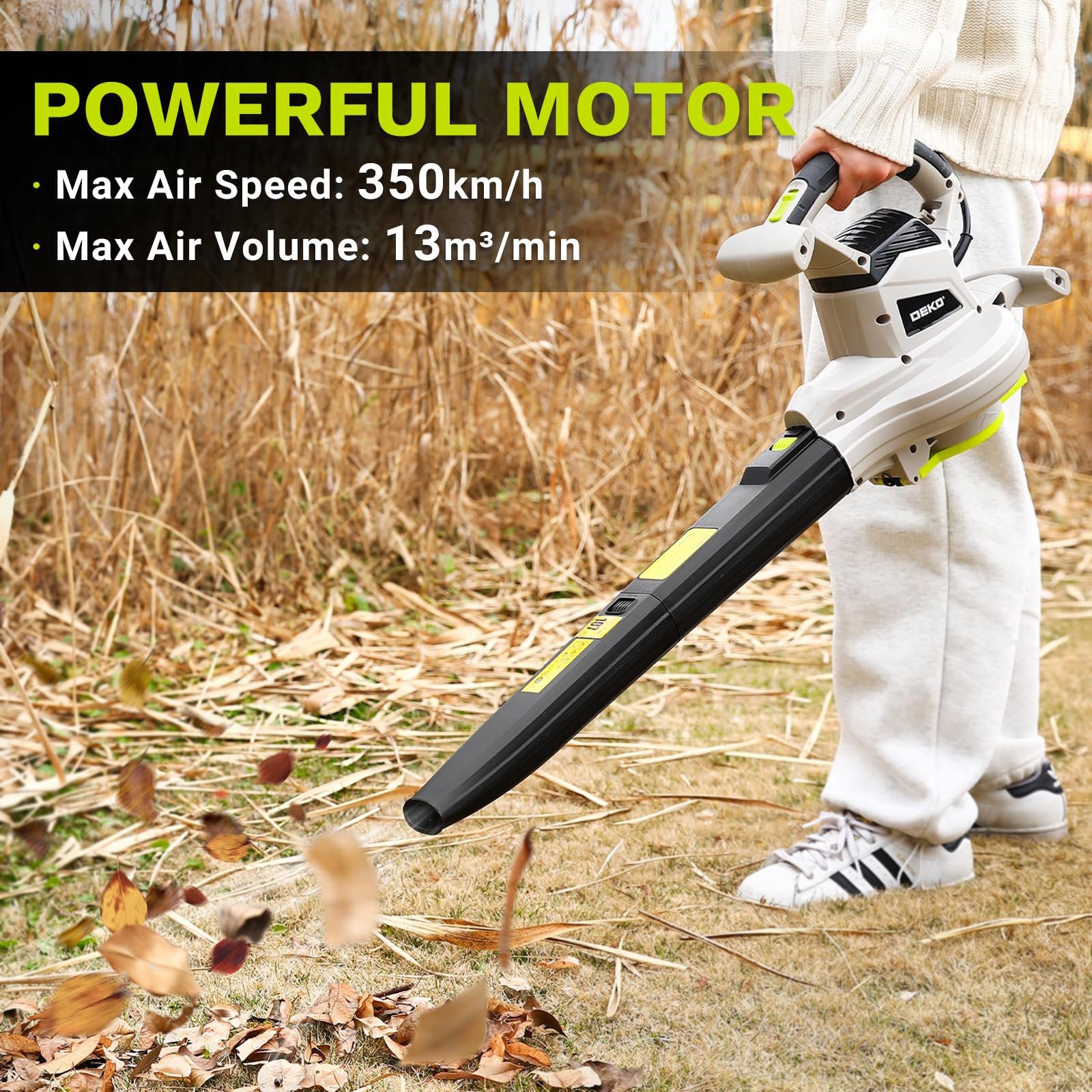 3-in-1 Electric Leaf Blower Vacuum Mulcher 12 Amp 450CFM with 40L Bag