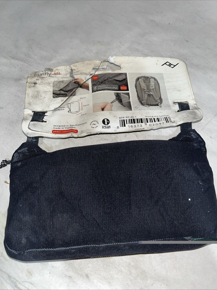 45L Peak Design Rainfly Backpack Cover With Defects Black