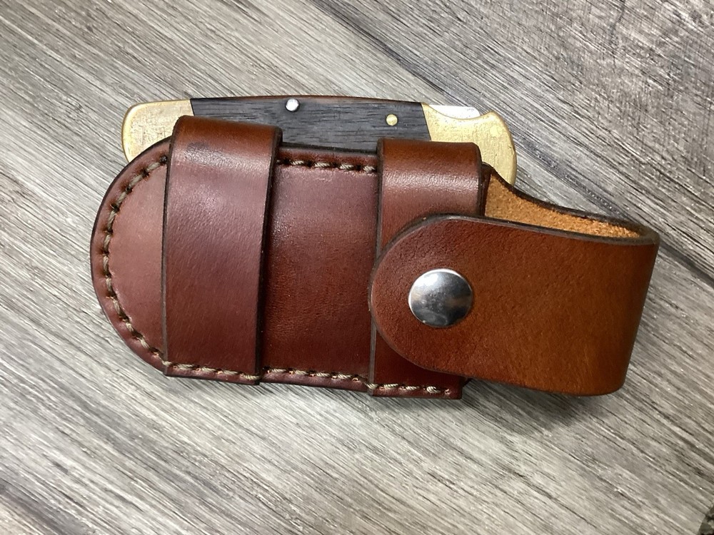 Leather Folding Knife Sheath Horizontal for Buck 112 Size (Sheath Only)