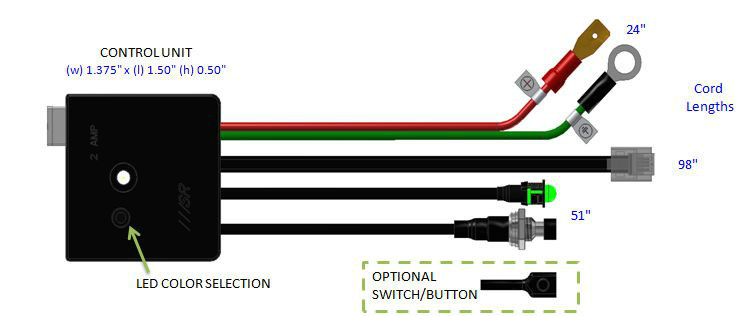 Uniden Direct-Wired Smart Cord-Mute Button-Selectable R or B Warning Alert (U01)