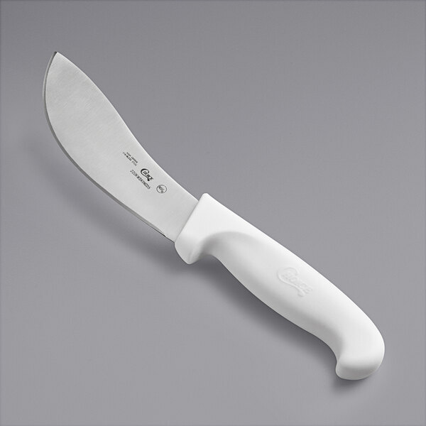 Curved Skinning Knife with White Handle (select size below)