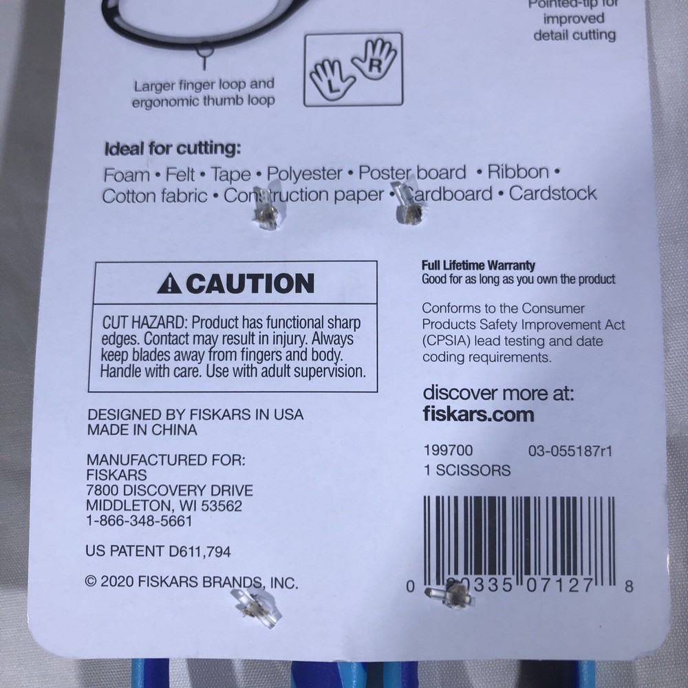 Fiskars Student Scissors - 7” Blue Small Sharp Craft Sewing School scrapbooking