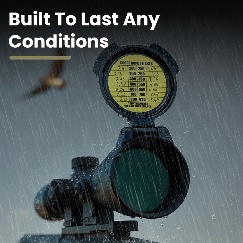 14 Pack Scope DOPE Sticker for Long-Range 1.5 Inch, Yellow and White