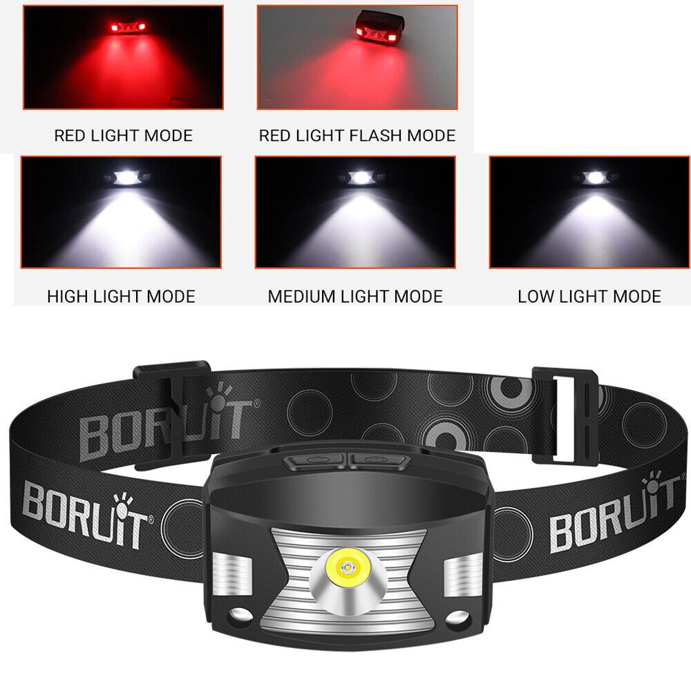 USB Rechargeable LED Headlamp Flashlight Headlight Head Torch Waterproof Sensor