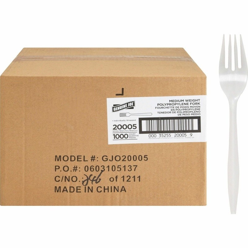 Disposable Individually Wrapped Forks 1000 Count Medium Weight Cutlery New