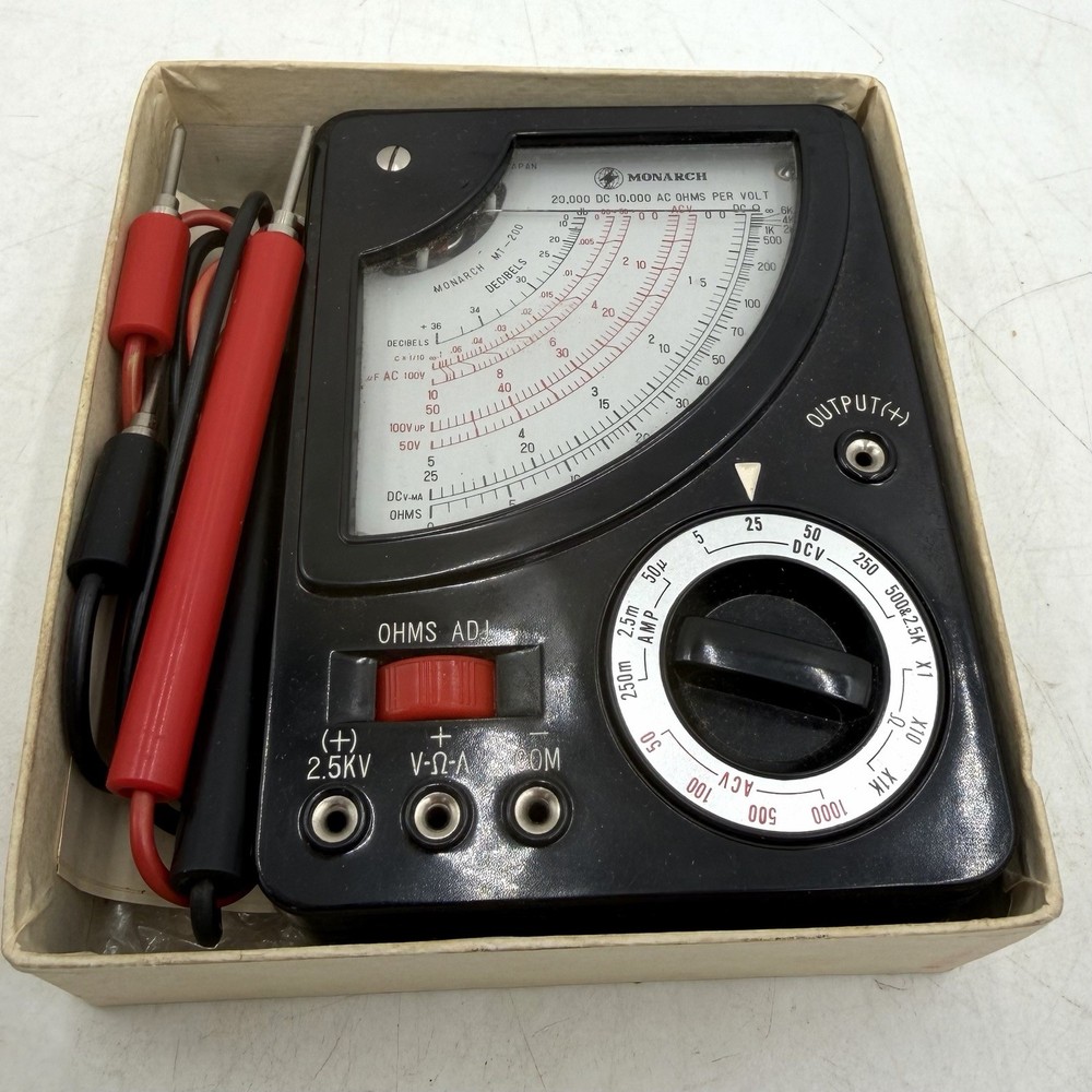 Monarch Model MT-200 Volt OHM Meter With Leads Working