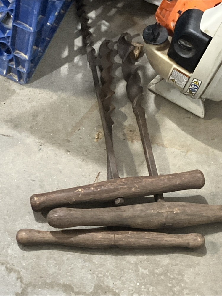 T Handle Augar Drill Bits. Cast Steel USA
