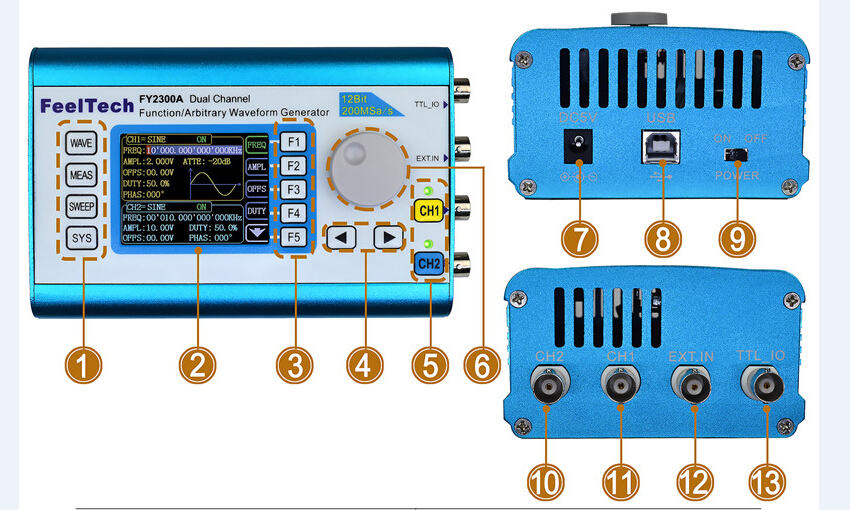 6MHz DDS Arbitrary Waveform Dual Channel Signal Generator Sinewave Squarewave