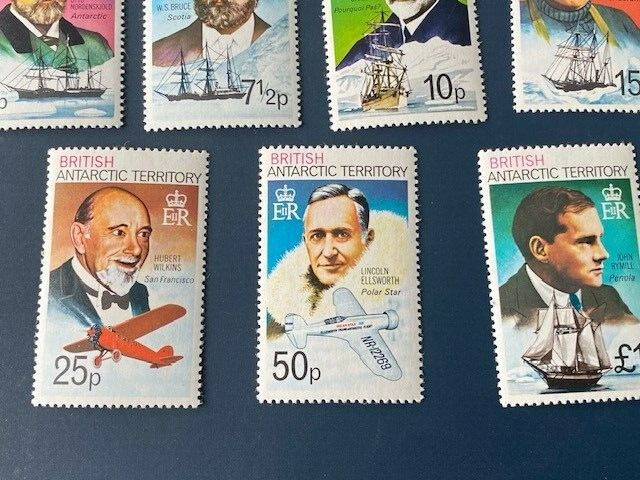 1973 BRITISH ANTARCTIC TERRITORY #45a-59a, Wmk.314, EXPLORERS,COMPLETE, MNH