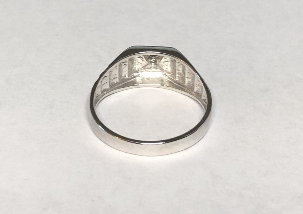 Sterling Silver Genuine Diamond Man's Solitaire Ring